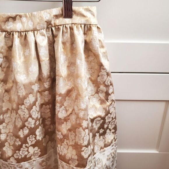 Erin Fetherston Vanilla Gold Floral Skirt Size 0 - Picture 2 of 6